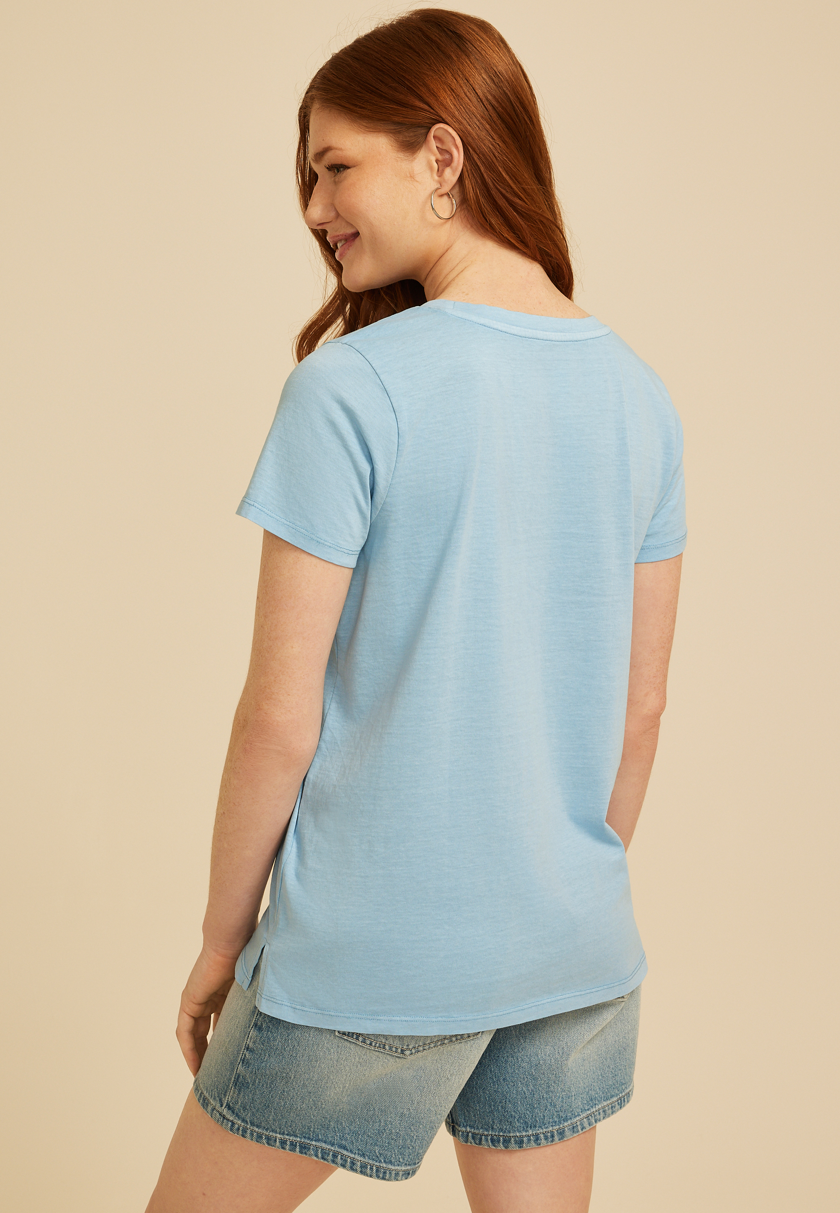 Salty Hibiscus Classic Fit Graphic Tee, POWDER BLUE, large