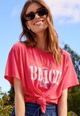 Beach Please Oversized Fit Graphic Tee, TEABERRY, small