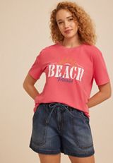 Beach Please Oversized Fit Graphic Tee, TEABERRY, small