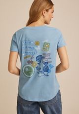 Farmers Market V Neck Classic Fit Graphic Tee, C8408, small