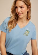 Farmers Market V Neck Classic Fit Graphic Tee, C8408, small