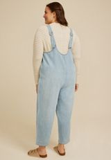 Plus Size Scoop Neck Denim Overalls, C2806, small