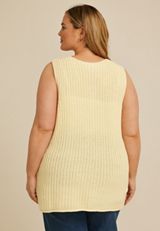 Plus Size Sweater Button Front Vest, C4931, small