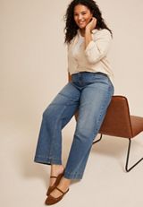Plus Size Striped Raglan Sleeve Button Down Shirt, C5872, small