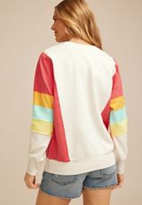 Colorblock Crew Neck Sweatshirt, OATMEAL HEATHER, small
