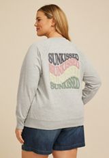 Plus Size Sunkissed Relaxed Fit Sweatshirt, C3348, small