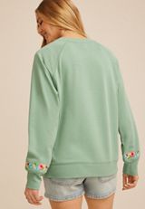 Mama Floral Embroidered Sweatshirt, C7225, small