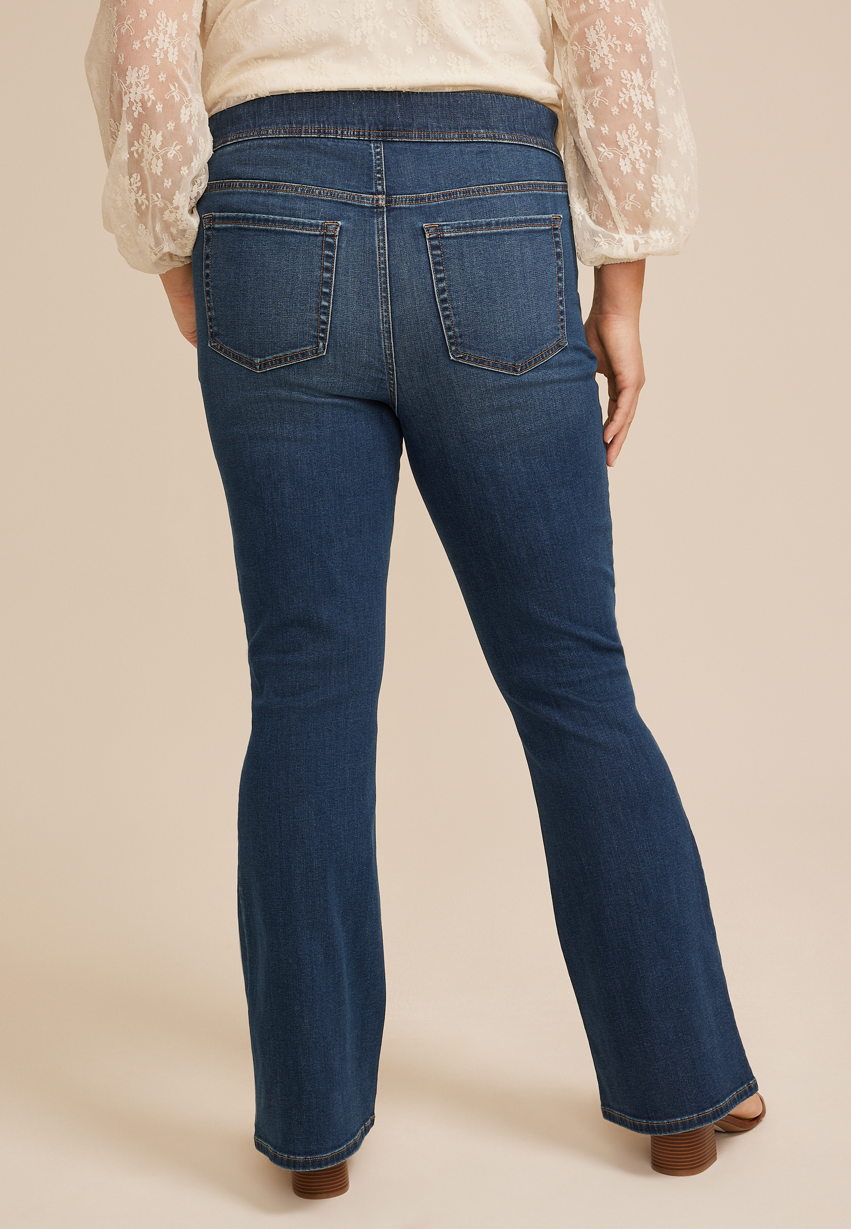 Plus Size m jeans by maurices&trade; Ultra High Rise Pull On Lean Leg Flare Jean, C3337, large