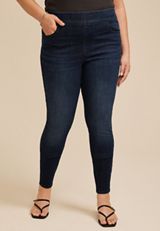 Plus Size m jeans by maurices&trade; Dark Ultra High Rise Pull On Lean Leg Jegging, C258, small