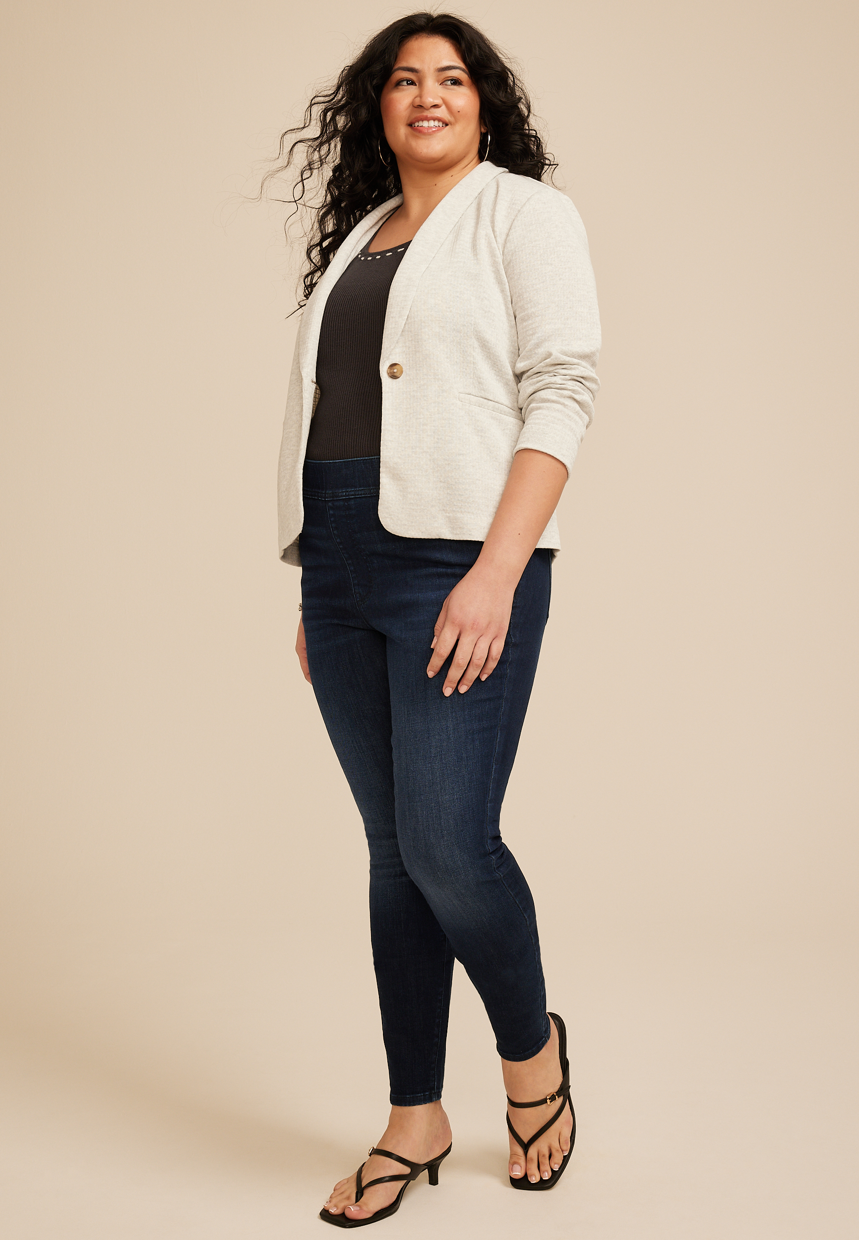 Plus Size m jeans by maurices&trade; Dark Ultra High Rise Pull On Lean Leg Jegging, C258, large