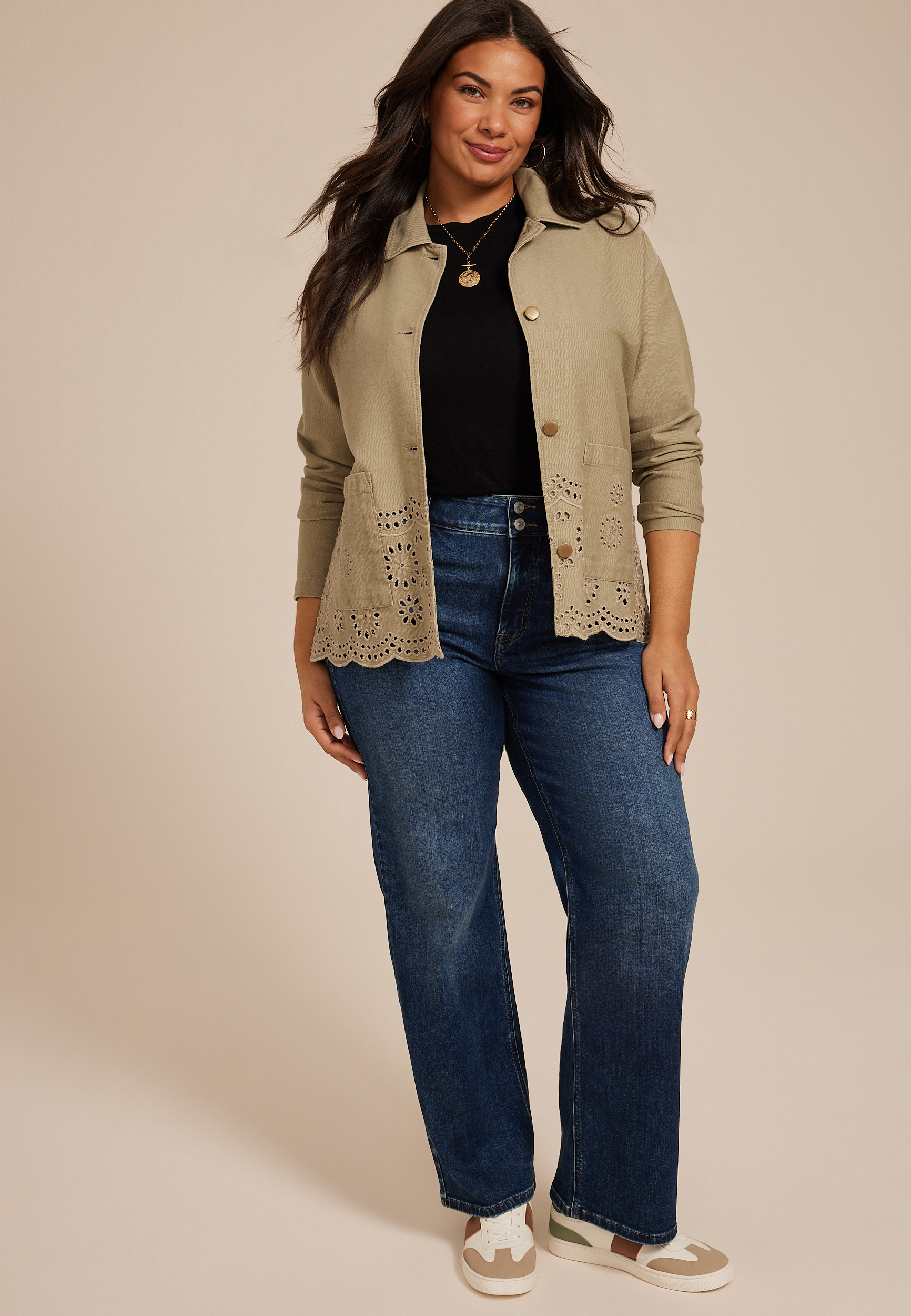 Plus Size m jeans by maurices&trade; Ultra High Rise Double Button Straight Jean, C258, large