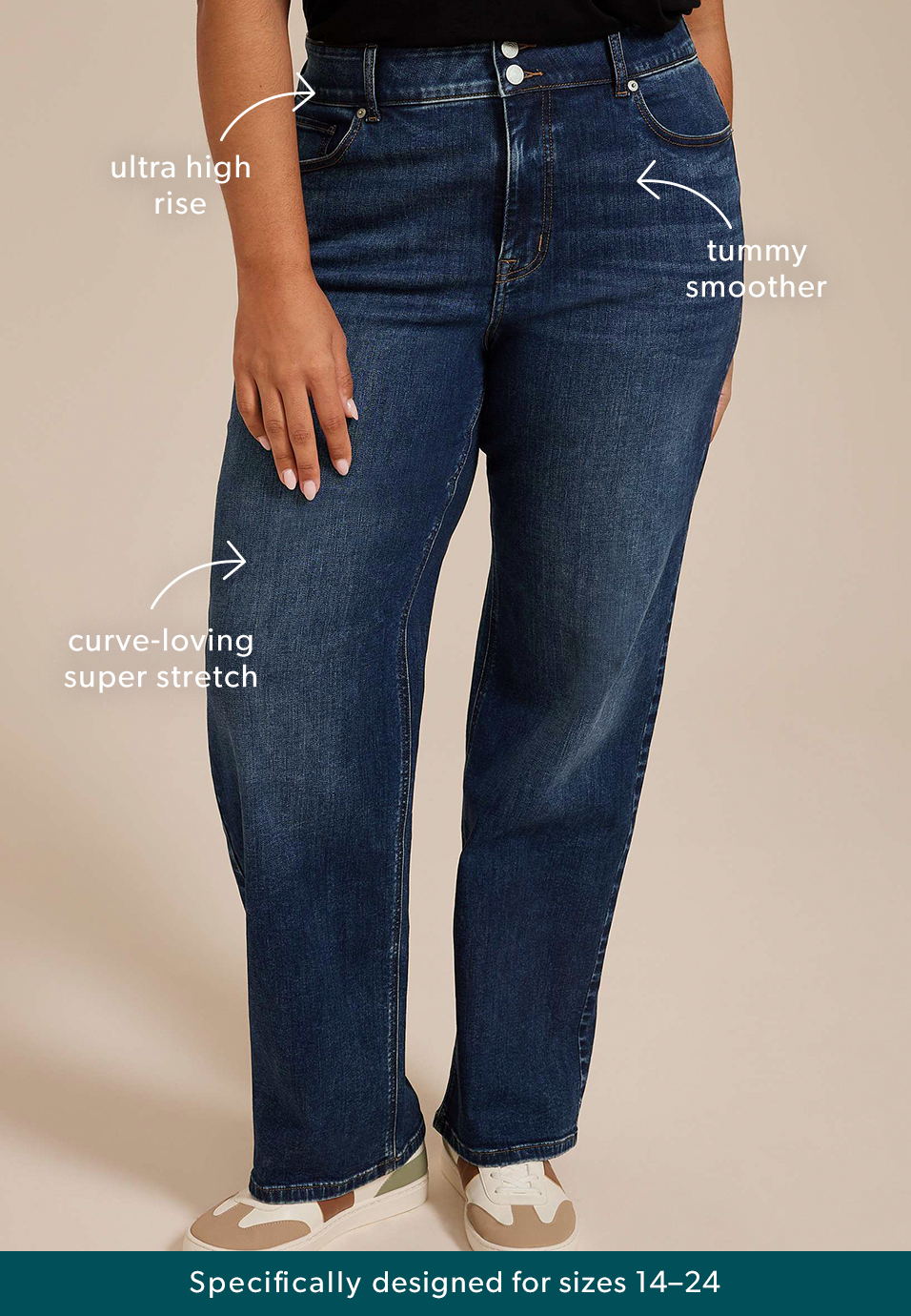 Plus Size m jeans by maurices&trade; Ultra High Rise Double Button Straight Jean, C258, large