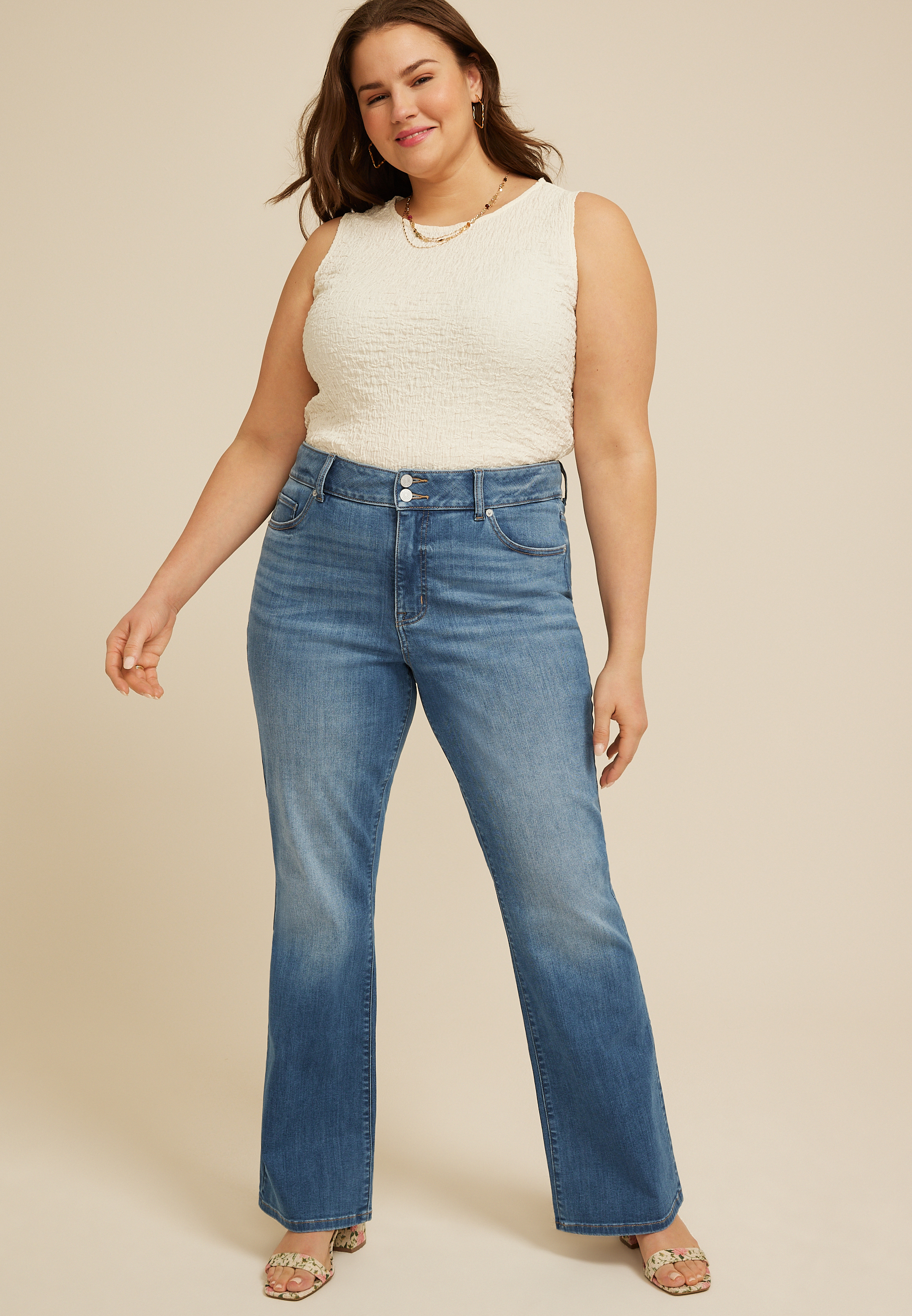 Plus Size m jeans by maurices&trade; Ultra High Rise Double Button Bootcut, C3337, large