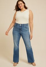 Plus Size m jeans by maurices&trade; Ultra High Rise Double Button Bootcut, C3337, small