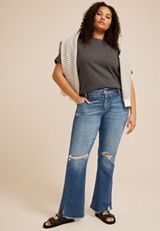 Plus Size KanCan&trade; Mid Rise Twisted Seam Bootcut Jean, C258, small