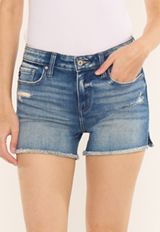 KanCan&trade; Mid Rise Destructed Frayed Hem 3.5in Short, C3337, small