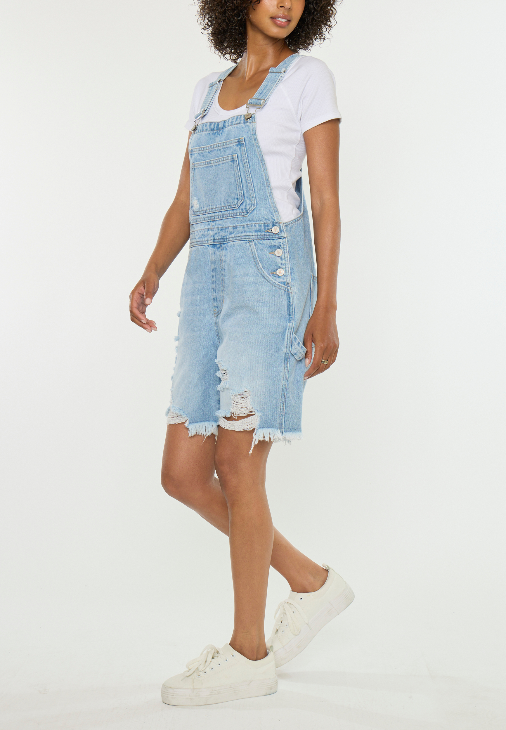 KanCan&trade; 90s Boyfriend Ripped Hem 7in Shortall, C2806, large