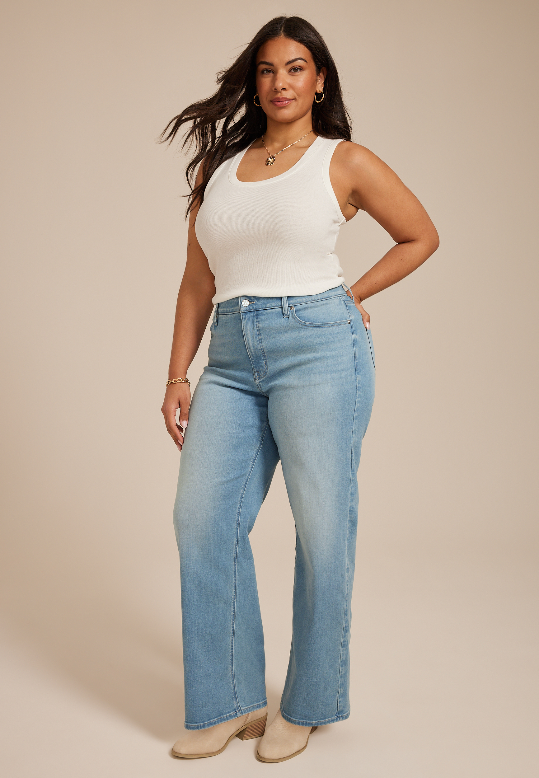 Plus Size m jeans by maurices&trade; Super High Rise Wide Leg Jean