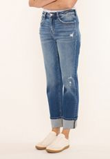 KanCan&trade; High Rise Seamed Pocket Cuffed Hem Straight Jean, C258, small
