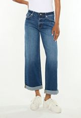 KanCan&trade; Mid Rise Mini Roll Hem Wide Leg Jean, C258, small