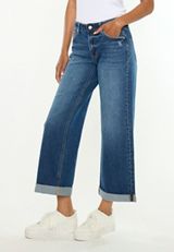KanCan&trade; Mid Rise Mini Roll Hem Wide Leg Jean, C258, small
