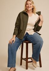 Plus Size Ribbed Button Front Short Sleeve Tee, C3162, small