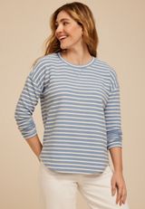 24/7 Clara Textured Long Sleeve Tee, C8499, small