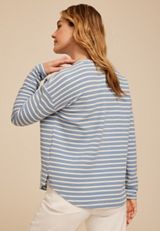 24/7 Clara Textured Long Sleeve Tee, C8499, small