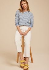 24/7 Clara Textured Long Sleeve Tee, C8499, small