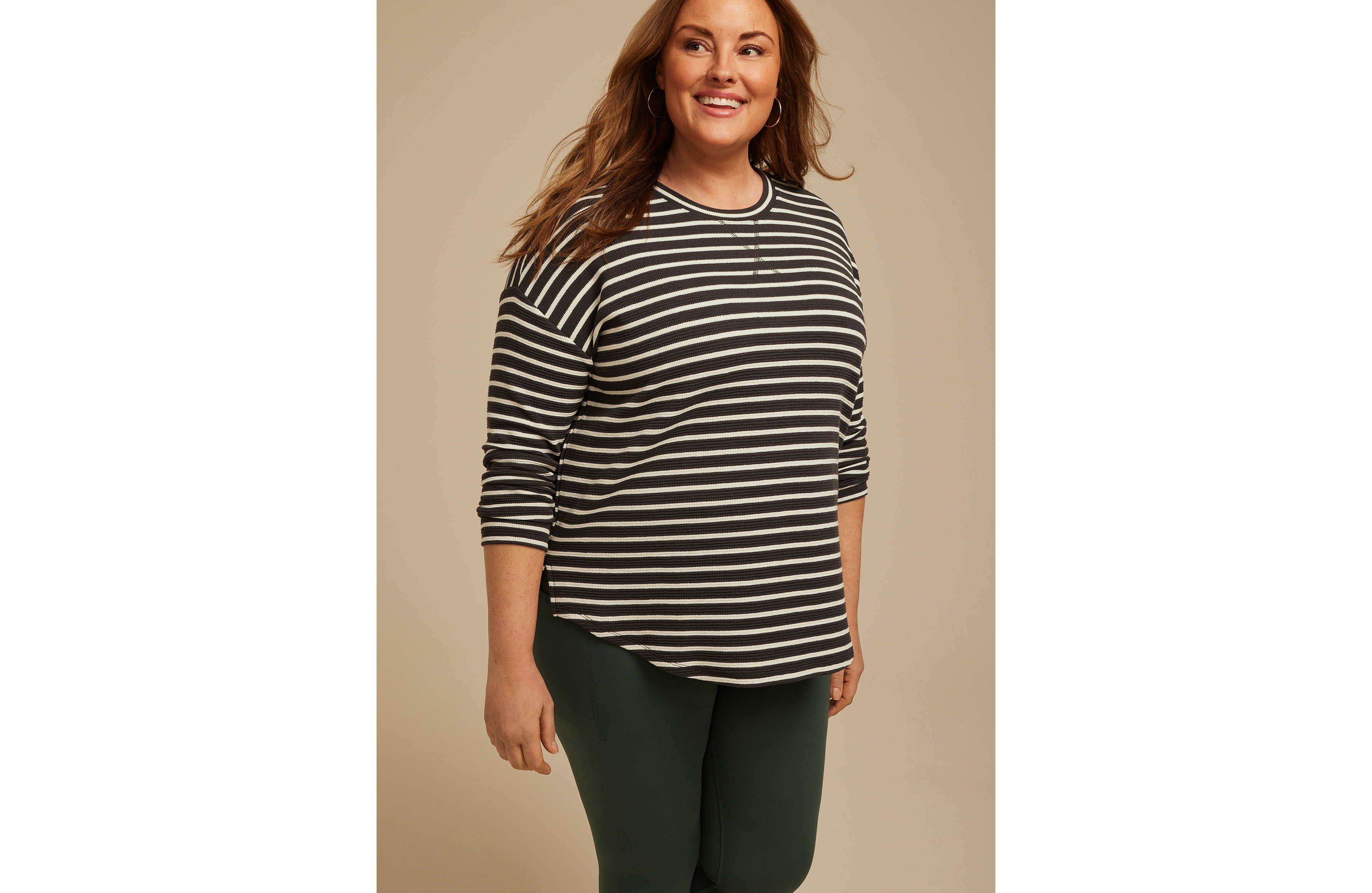 Plus 24/7 Clara Textured Long Sleeve Tee