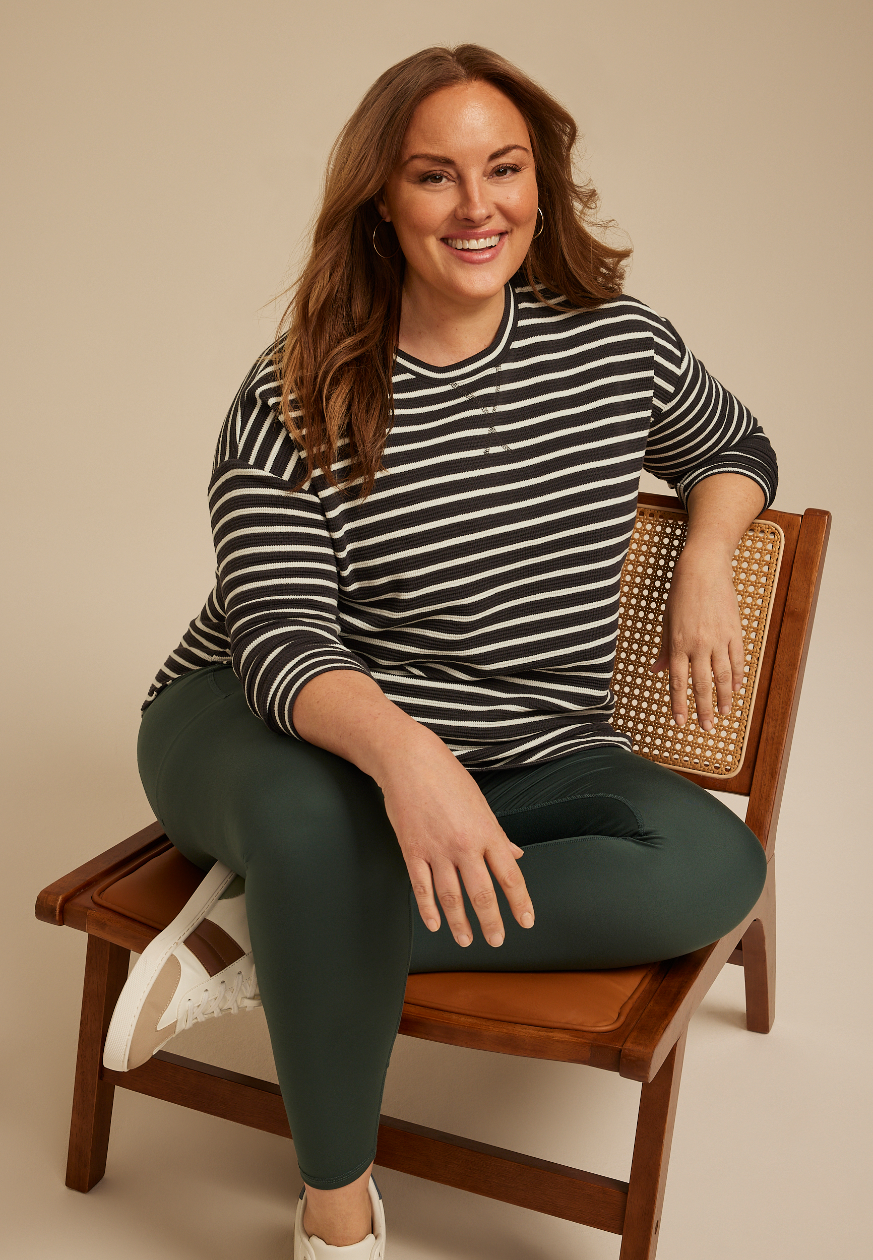 Plus 24/7 Clara Textured Long Sleeve Tee