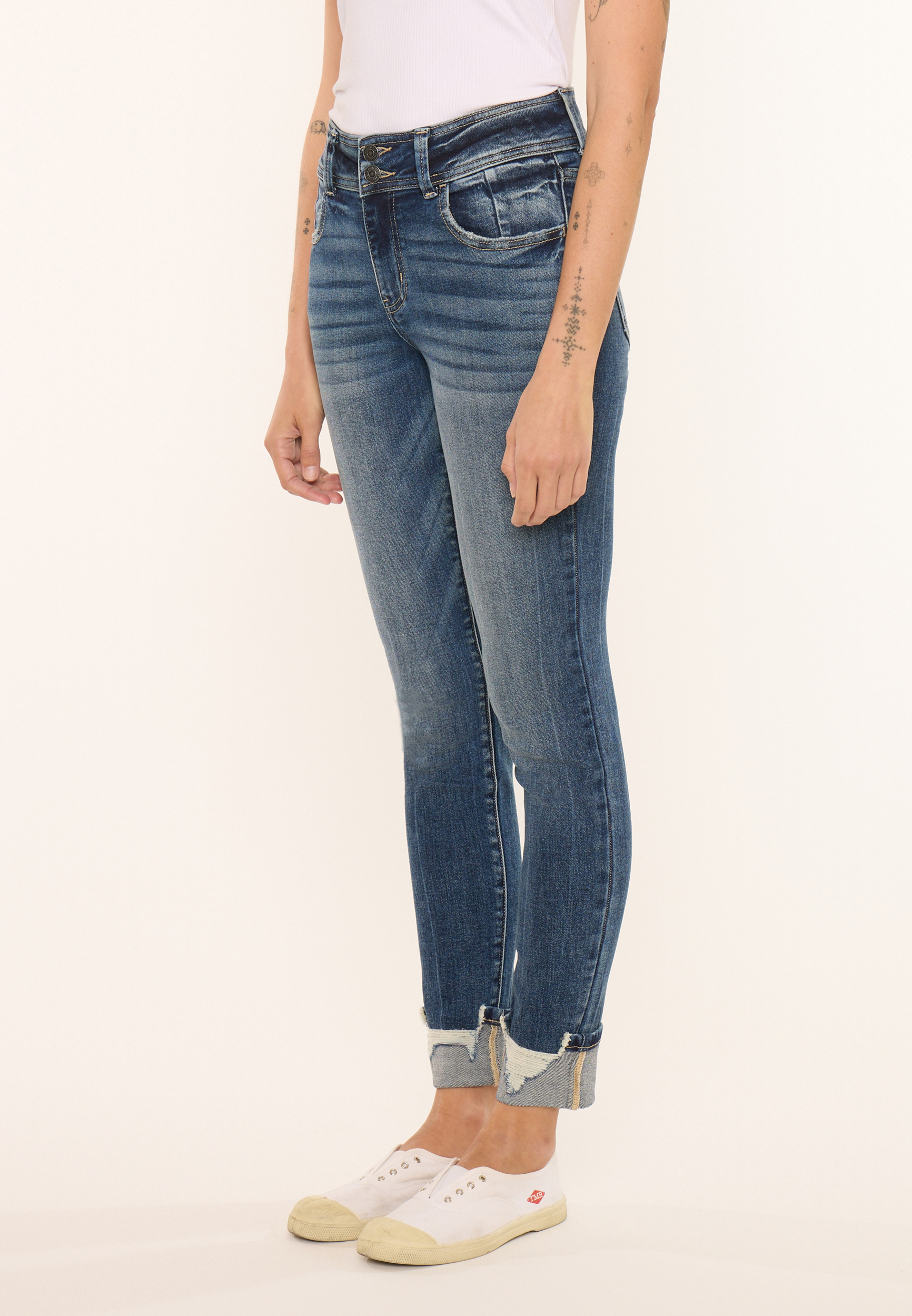 KanCan&trade; High Rise Destructed Cuff Skinny Jean, C3337, large