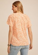 Floral Button Front Blouse, C8086, small