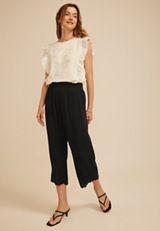 Scalloped Eyelet Hem Palazzo Pant, C106, small