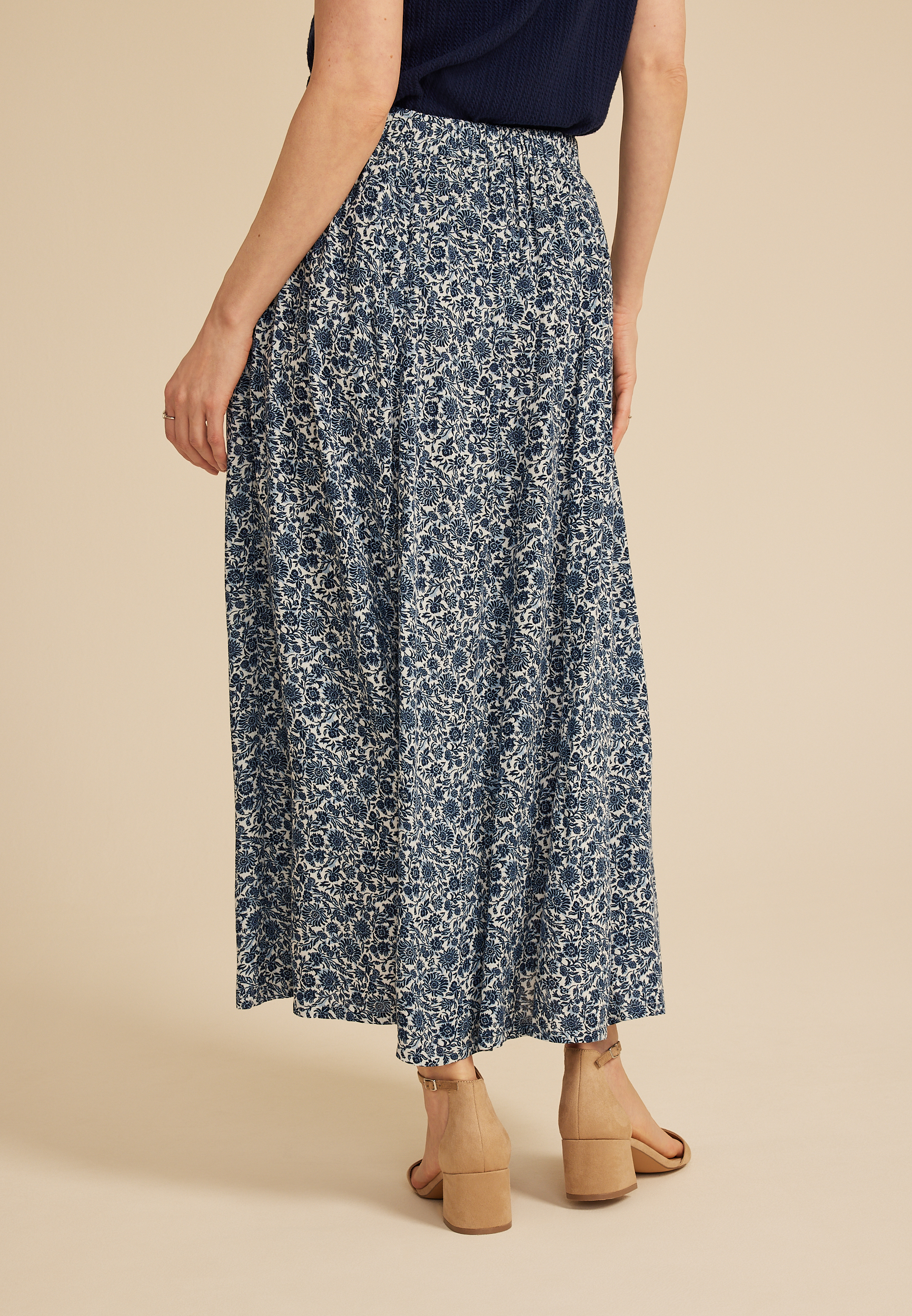 Floral Button Front Maxi Skirt, C1943, large