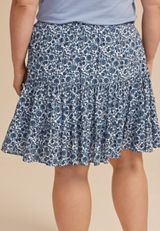 Plus Size Floral Tiered Mini Skort, C1943, small