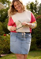 Plus Size m jeans by maurices&trade; High Rise Light Soft Pull On Skirt, C2806, small