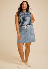 Plus Size m jeans by maurices&trade; High Rise Light Soft Pull On Skirt, C2806, small