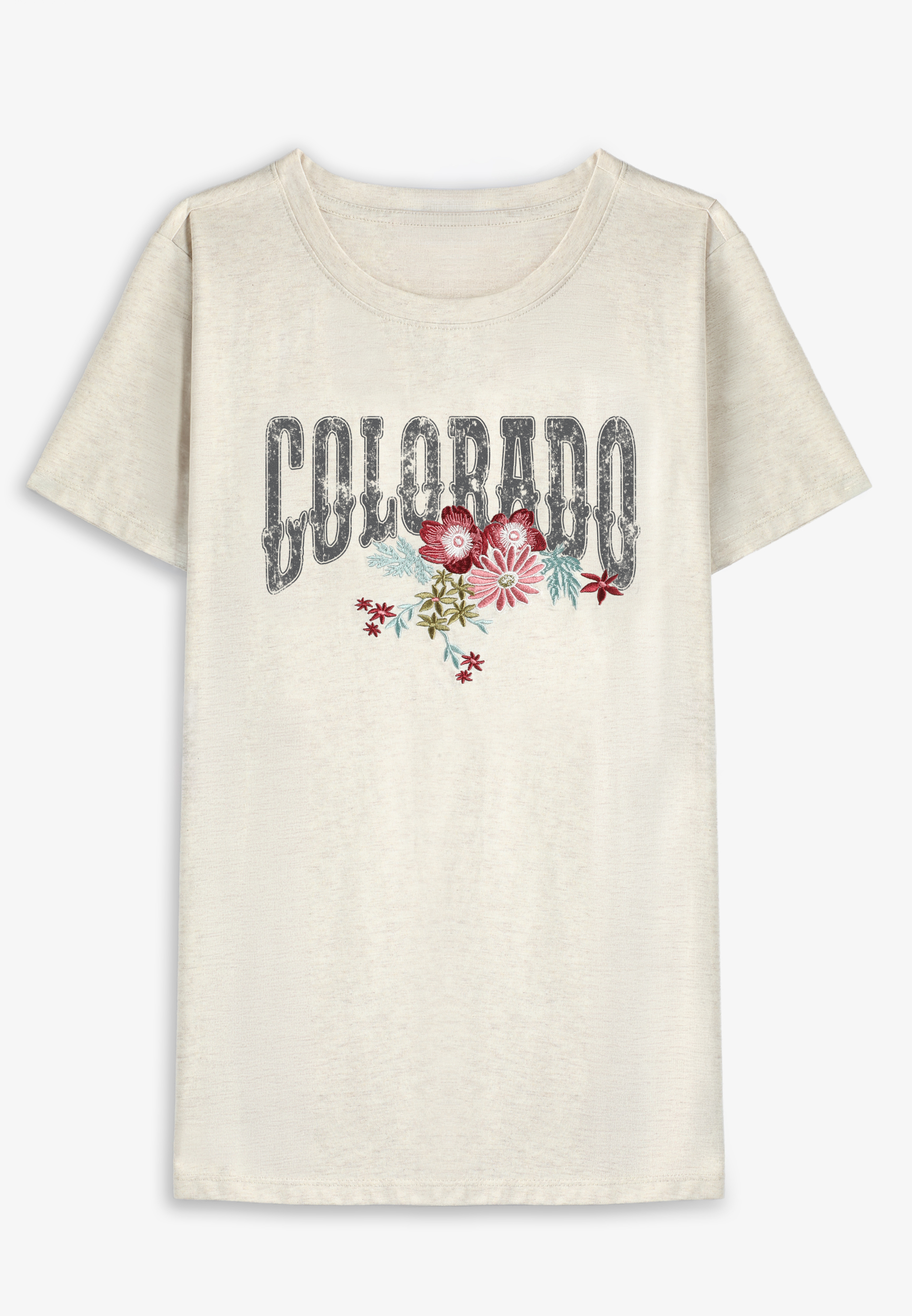 Embroidered Flower State Classic Fit Graphic Tee