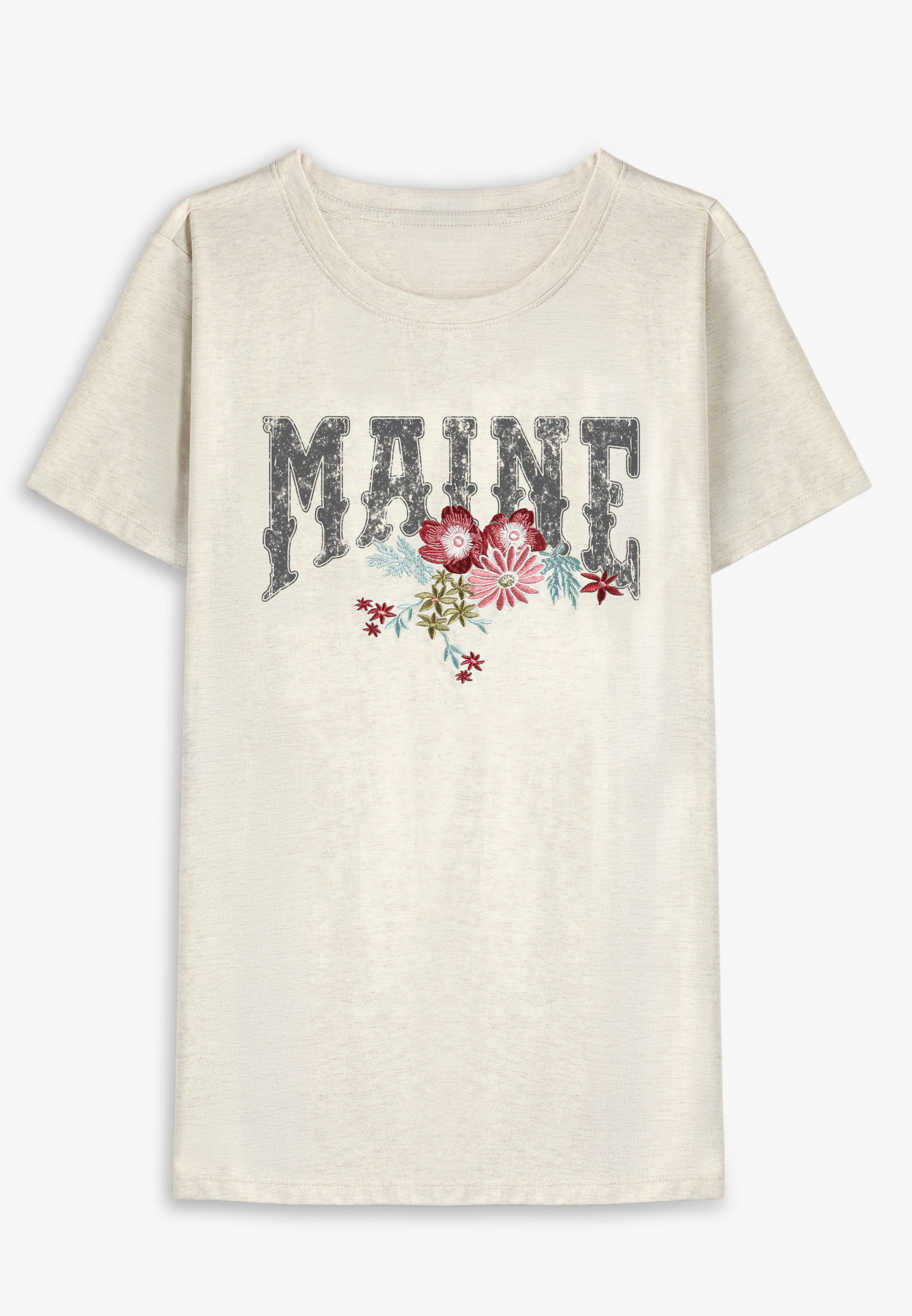 Embroidered Flower State Classic Fit Graphic Tee