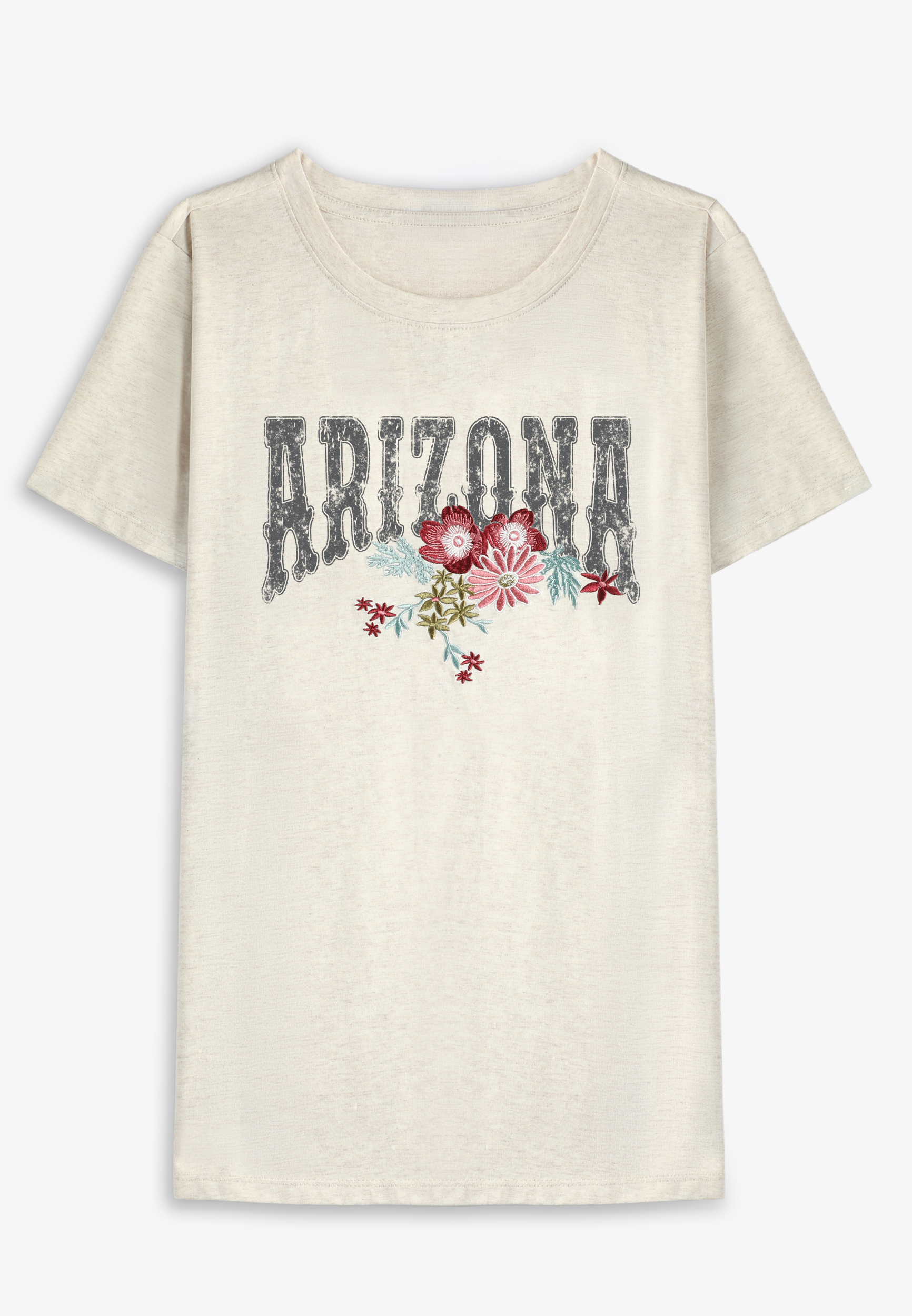 Embroidered Flower State Classic Fit Graphic Tee