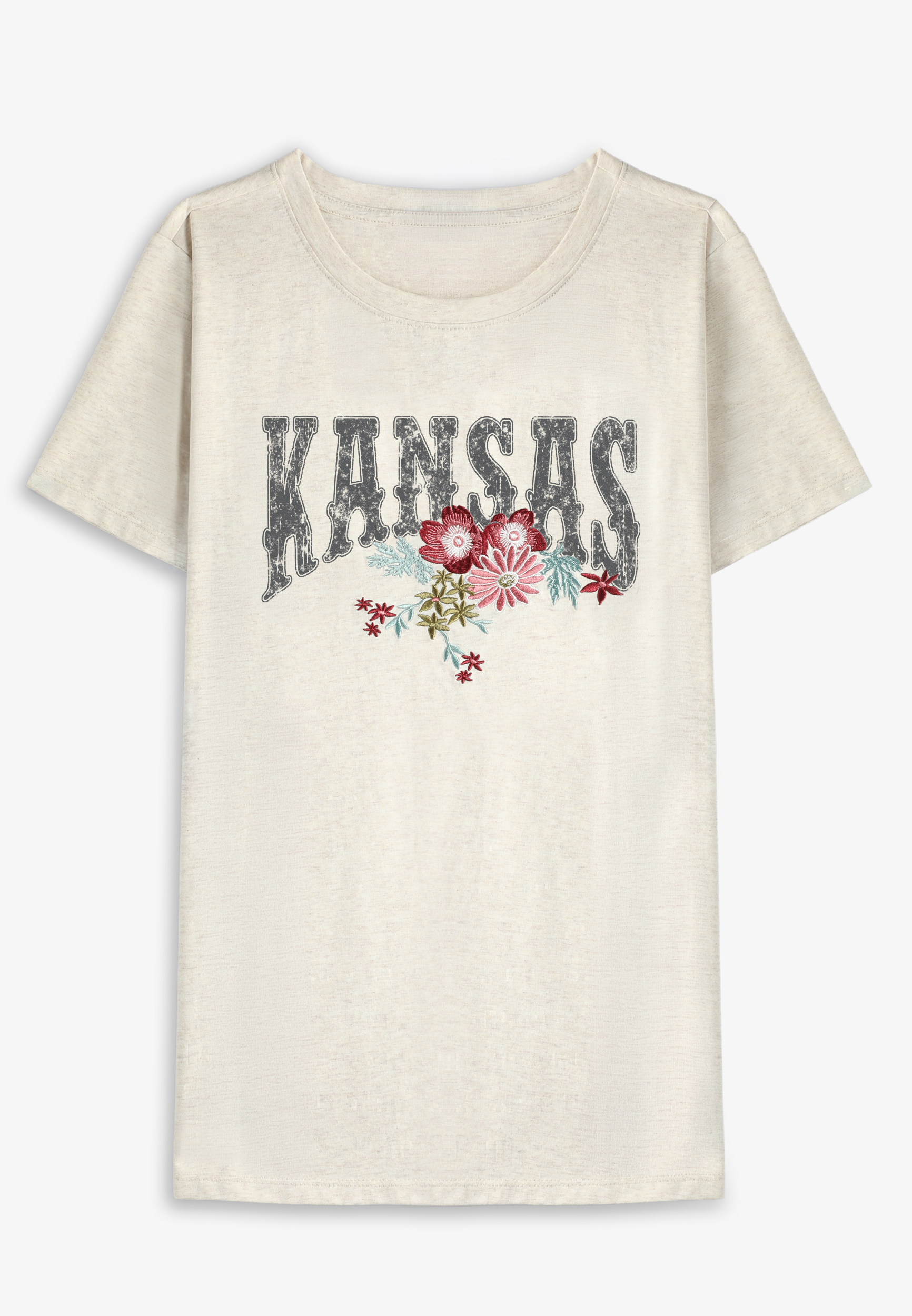 Embroidered Flower State Classic Fit Graphic Tee