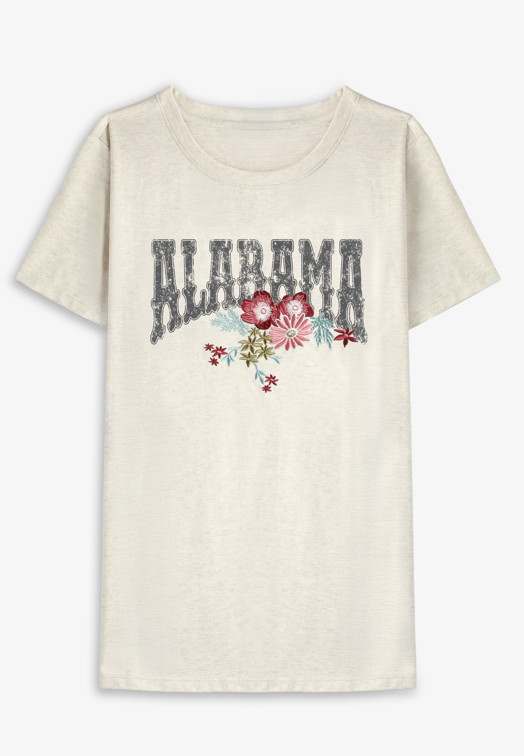 Plus Embroidered Flower State Classic Fit Graphic Tee