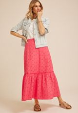 High Rise Eyelet Maxi Skirt, C1355, small