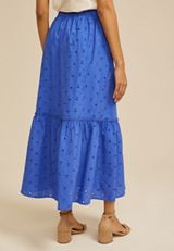 High Rise Eyelet Maxi Skirt, C8814, small
