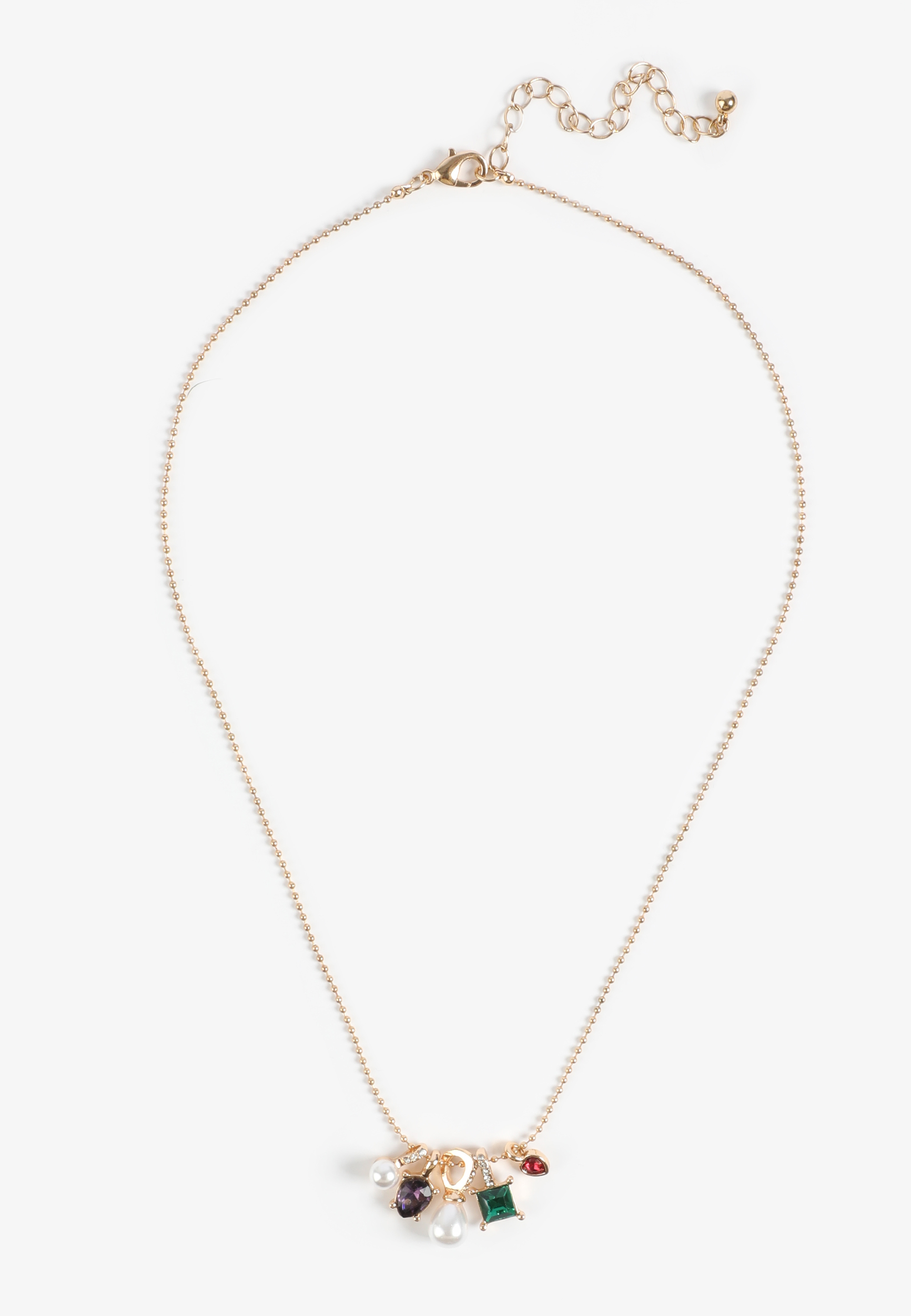 Gemstone Charm Necklace, C605, large
