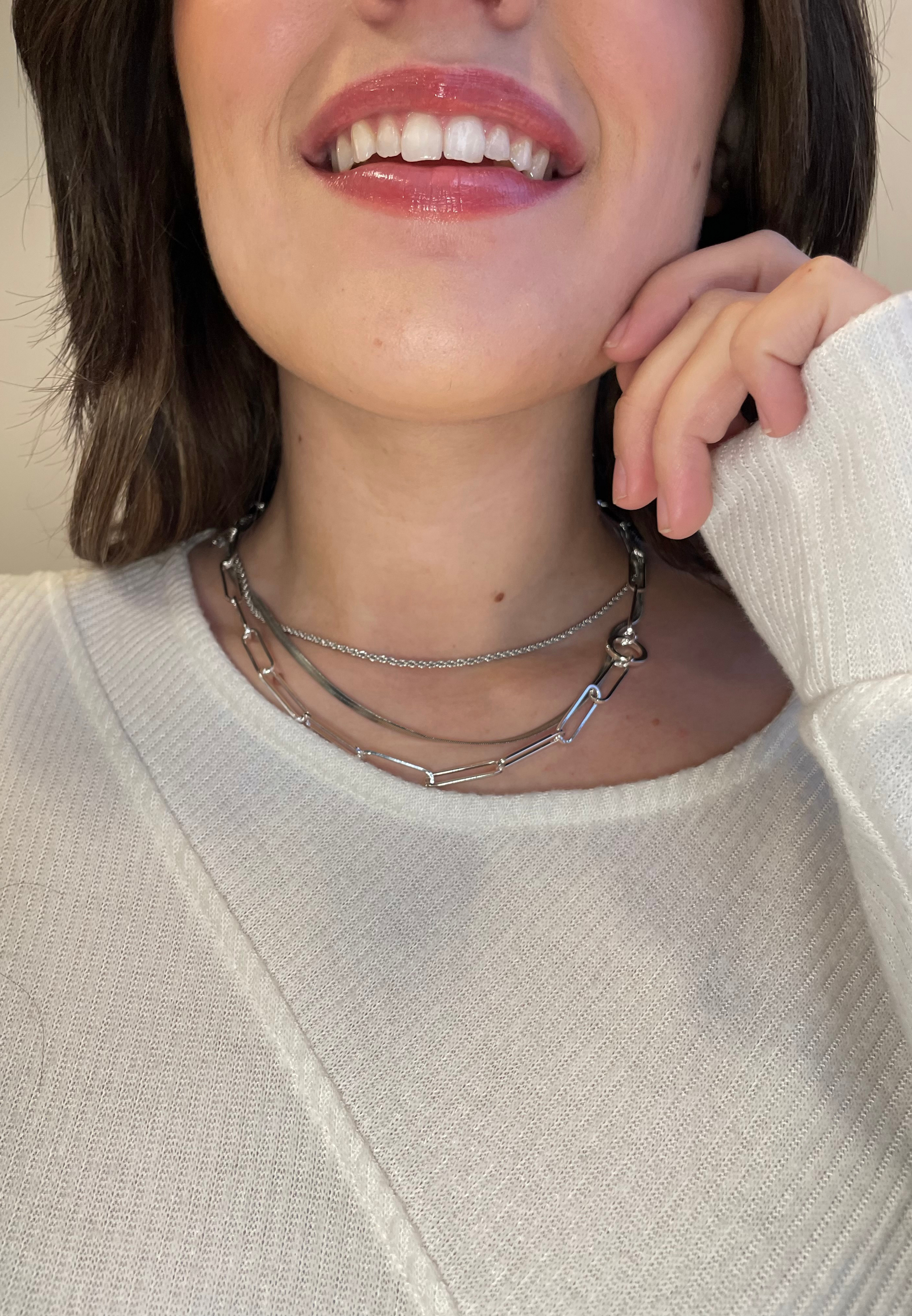 Everyday Layers Silver Elongated Link Chain, C431, large