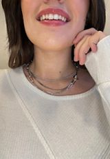 Everyday Layers Silver Elongated Link Chain, C431, small