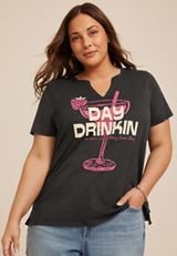 Plus Size Day Drinkin Classic Fit Graphic Tee, C9764, small