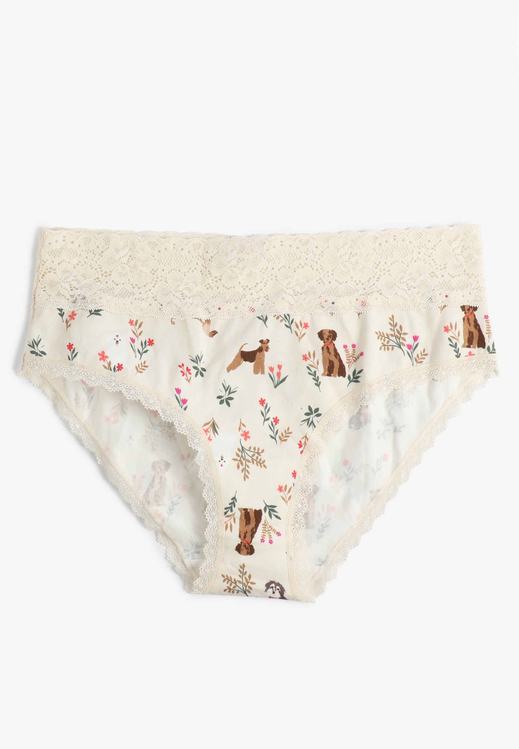 Simply Comfy Cotton Floral Dog Hipster Panty